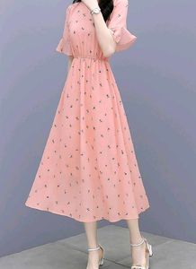 ❗Sale❗4(Strechable)Floral Print Midi Dresses🌷