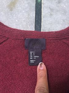 Maroon And Black Sweater For Women