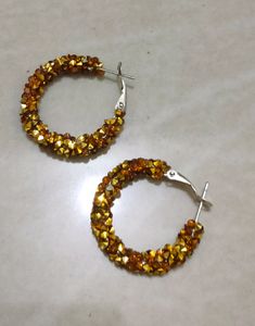 Golden Crystal Hoops🆕