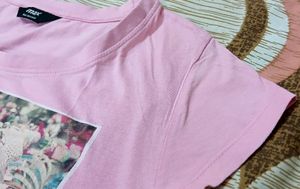 Pink Short Sleeve Graphic Tshirt
