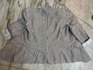 A White With Grey Stripes Blazer