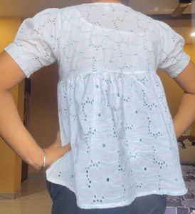 White Embroidered Top