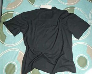 BlackPolo TShirt with White Trim Size:M
