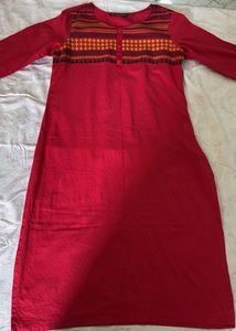 Straight Kurta-Red