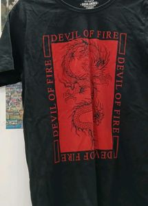 T Shirt With Printed Dragon
