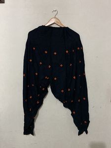 Dhoti Patilya Dress( Orange And Black)