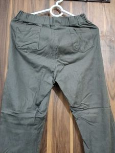 Olive Green Casual Pants