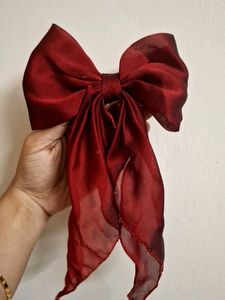 Maroon Hair Bow Clip