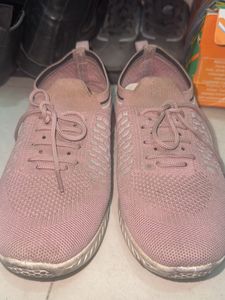 Pink Knit Sneakers