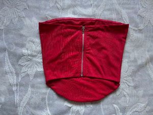 Bold Red Strapless Corset Bustier Top