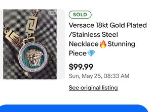 Versace Chain Pendant 18k Gold Plated Anti Tarnish