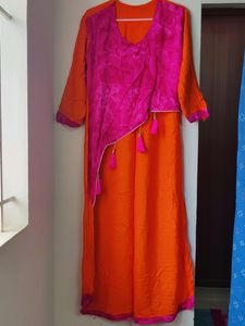 Colourful Kurti Top ( Pink &amp; Orange )