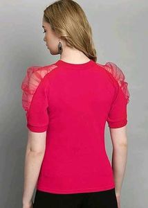Pink Puff Sleeve Top