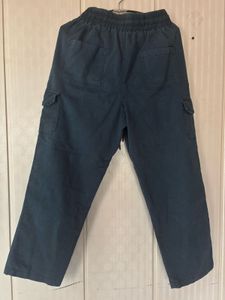 Blue Cargo Pants with Drawstring