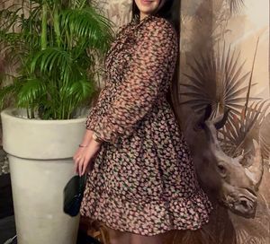 Averil Dress Black Floral Size- Small