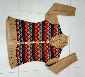 Colorful Patterned Knit Cardigan