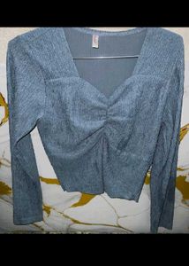 Blue Long Sleeve Top