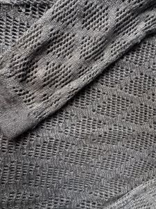 Elegant Grey Knit Mesh Top