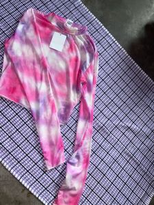 Tie-Dye Long Sleeve Mesh Top