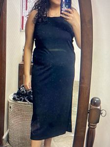 Black Slit Dress - H&amp;M