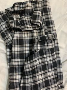 Black &amp; White Plaid Flannel
