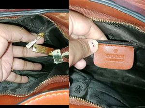 GUCCI GG Logo Leather Shoulder Bag