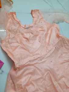 Pink Net Long Frock