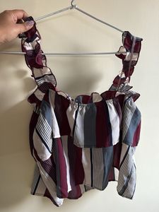 Striped Ruffle Tank Top