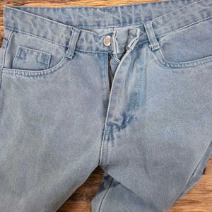 Light Blue High-Waisted Flared Jeans For Women