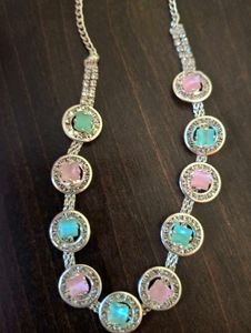 Elegant Pastel Stone Necklace &amp; Earrings Set