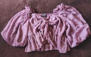 Chic Purple Tie-Front Crop Top💜x