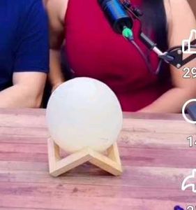 Moon Lamp with Wooden Stand
