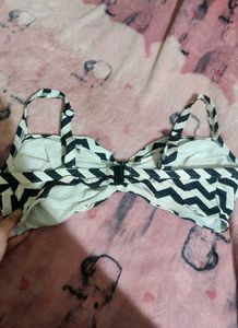 Black And White Bikini Top