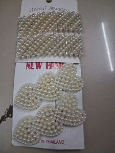 Pearl & Rhinestone Hair Clips 4 Pcs