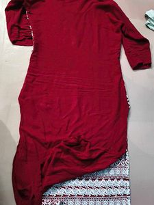Embroidered Maroon Kurta