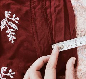 Chikankari Maroon Kurta (2 inch Margin)