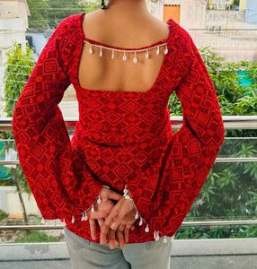 Red Printed Top