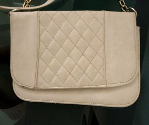 Women Cream Sling Bag