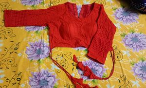 Pure Hakoba Blouse (red)