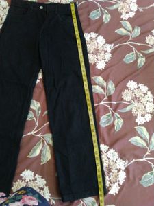 High Rise Straight Fit Black Jeans
