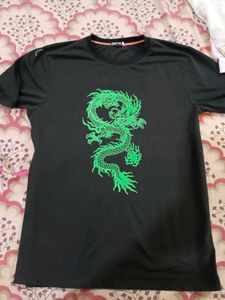 Black Tee with Green Dragon
