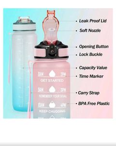 JUGTE Plastic Water Bottles 1 Litre Sipper Bottle