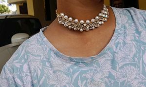 White Stone Necklace With Adjustable Ropes