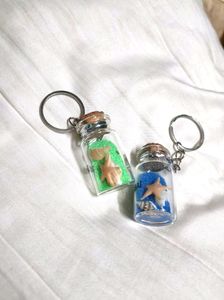 Glass Sand Keychain (Pair Of 2)
