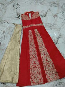 Red Embroidered Ethnic Gown