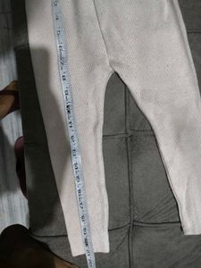 White Woolen Skivi And Legging Set