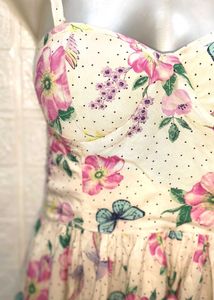 Floral Print Spaghetti Dress Medium Size