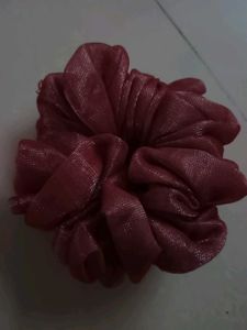 Red Fabric Hair Scrunchie