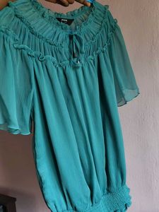 Green Sheer Chiffon Blouse