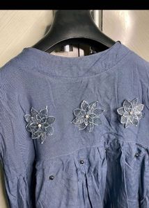 Floral Denim Style Top